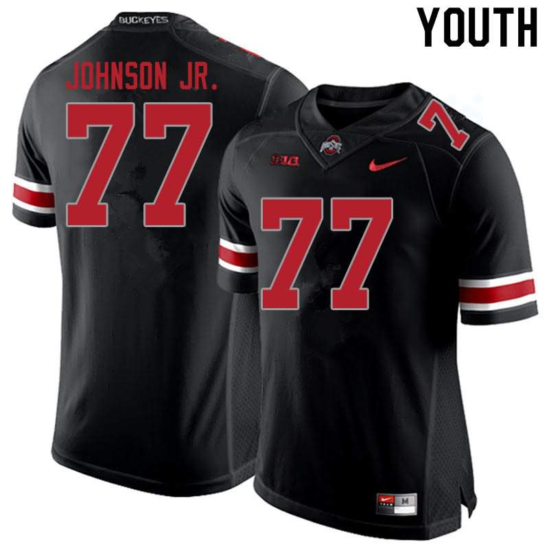 Youth Nike Ohio State Buckeyes Paris Johnson Jr. #77 Blackout College Football Jersey Top Deals SCL35Q1P