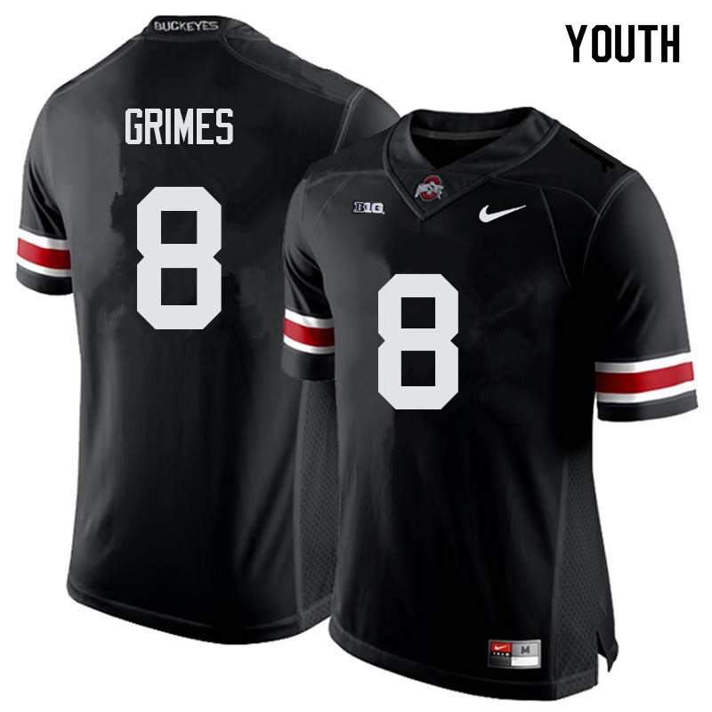 Youth Nike Ohio State Buckeyes Trevon Grimes #8 Black College Football Jersey April BJI87Q3V