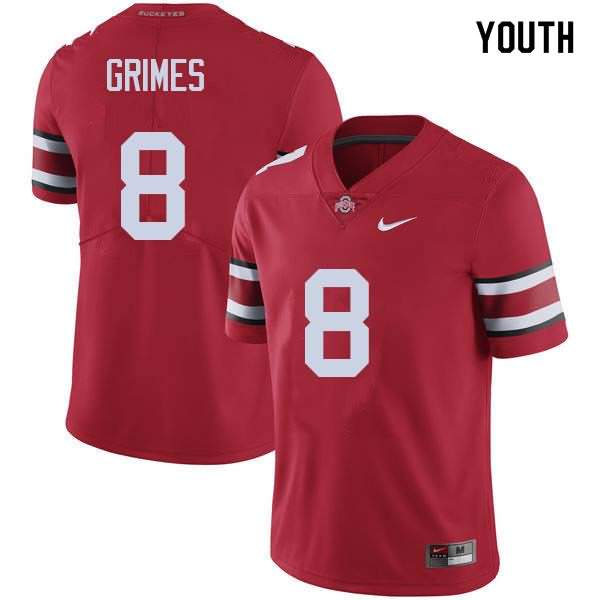Youth Nike Ohio State Buckeyes Trevon Grimes #8 Red College Football Jersey Breathable NIW30Q5F