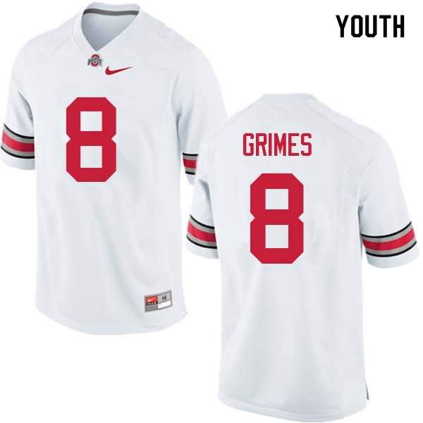 Youth Nike Ohio State Buckeyes Trevon Grimes #8 White College Football Jersey March UKI67Q5G