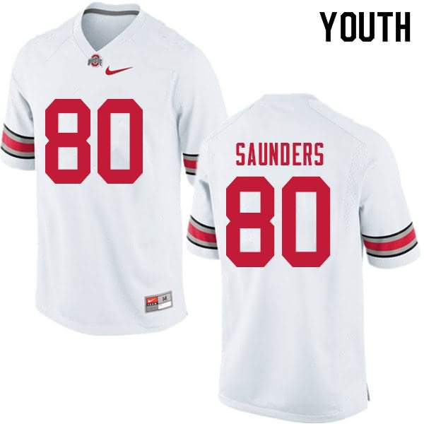 Youth Nike Ohio State Buckeyes C.J. Saunders #80 White College Football Jersey Wholesale VPY58Q8A