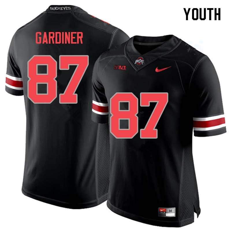 Youth Nike Ohio State Buckeyes Ellijah Gardiner #87 Blackout College Football Jersey Top Quality FTF22Q8R