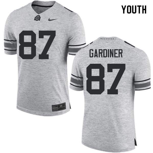 Youth Nike Ohio State Buckeyes Ellijah Gardiner #87 Gray College Football Jersey New Style BAN30Q2M