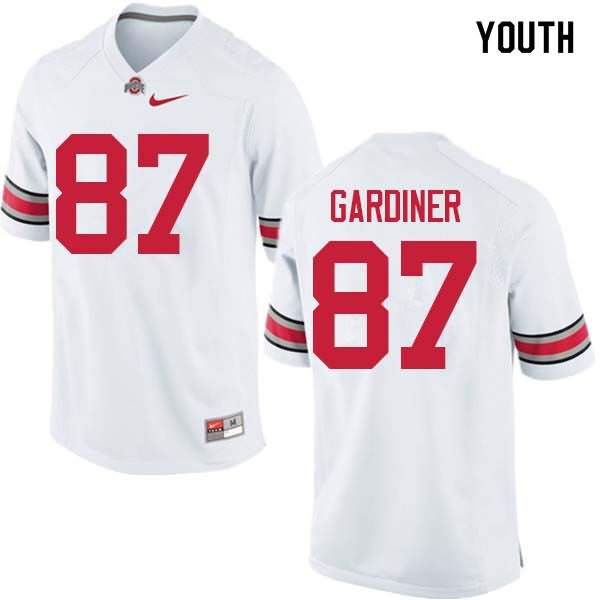 Youth Nike Ohio State Buckeyes Ellijah Gardiner #87 White College Football Jersey Online YWZ25Q2M