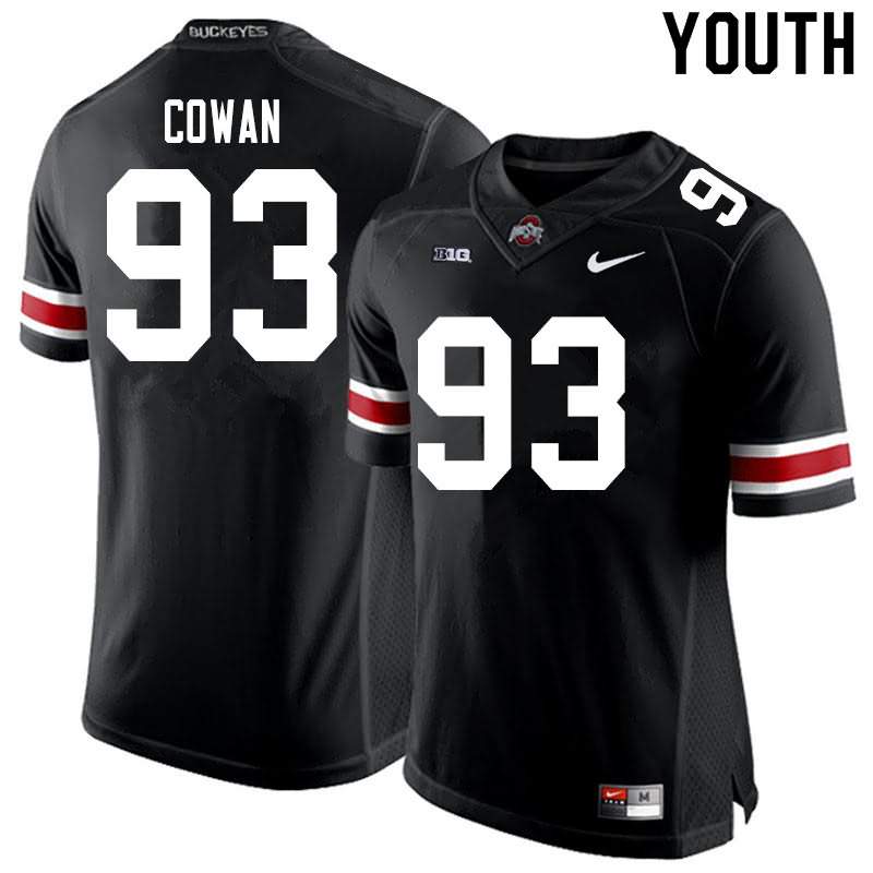Youth Nike Ohio State Buckeyes Jacolbe Cowan #93 Black College Football Jersey Supply KEA76Q8Z