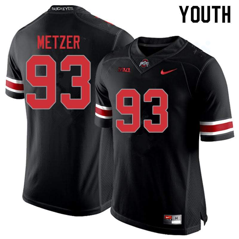 Youth Nike Ohio State Buckeyes Jake Metzer #93 Blackout College Football Jersey Stock KEN05Q8D