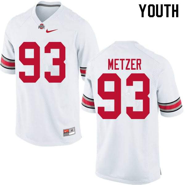 Youth Nike Ohio State Buckeyes Jake Metzer #93 White College Football Jersey January MOG14Q6M
