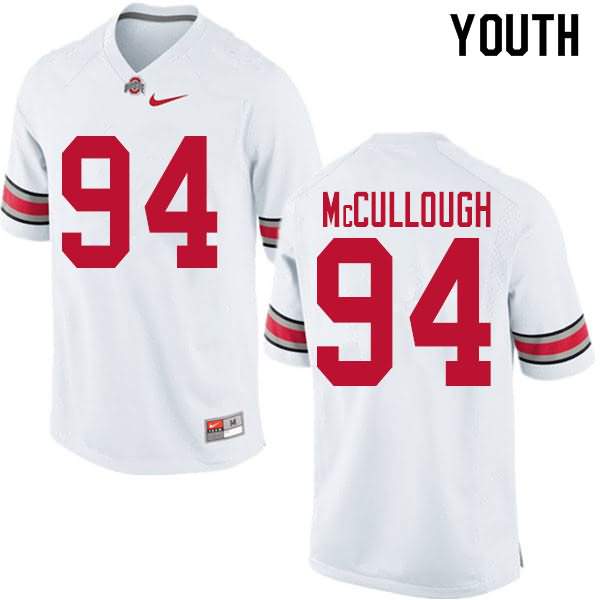 Youth Nike Ohio State Buckeyes Roen McCullough #94 White College Football Jersey Restock ZQV74Q7T