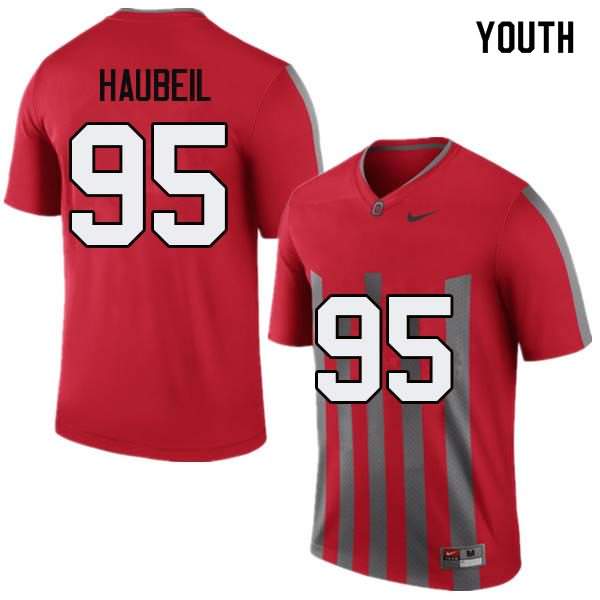 Youth Nike Ohio State Buckeyes Blake Haubeil #95 Throwback College Football Jersey Season VLJ61Q3C
