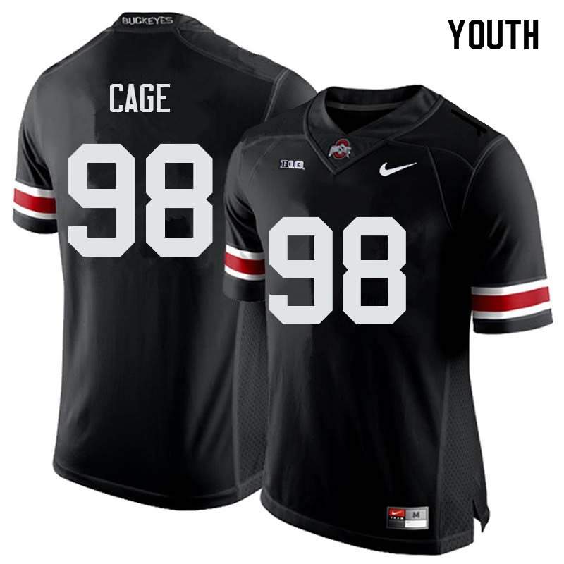 Youth Nike Ohio State Buckeyes Jerron Cage #98 Black College Football Jersey Damping MYS67Q4I