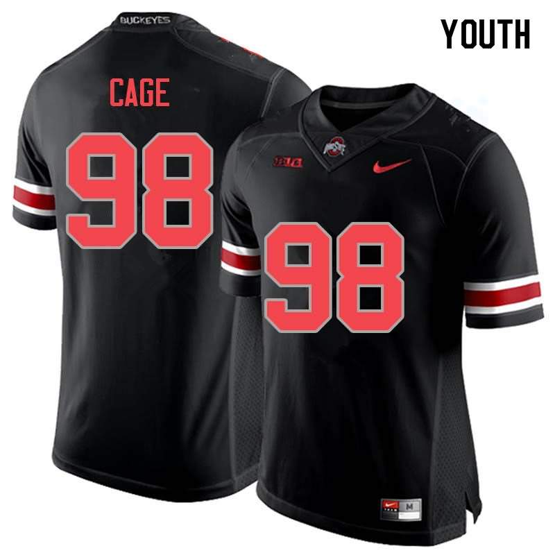 Youth Nike Ohio State Buckeyes Jerron Cage #98 Blackout College Football Jersey Outlet UTT33Q2G