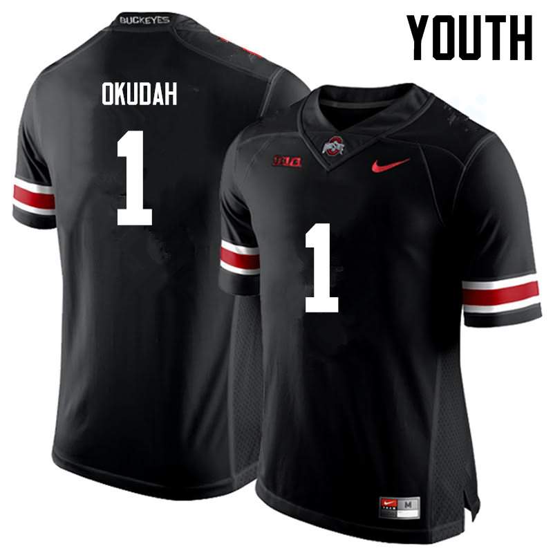 Youth Nike Ohio State Buckeyes Jeffrey Okudah #1 Black College Football Jersey Winter TJO52Q5U