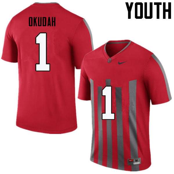 Youth Nike Ohio State Buckeyes Jeffrey Okudah #1 Throwback College Football Jersey Comfortable YIH74Q5F