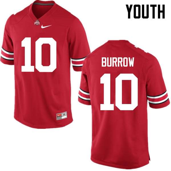 Youth Nike Ohio State Buckeyes Joe Burrow #10 Red College Football Jersey Lifestyle NAM34Q4L