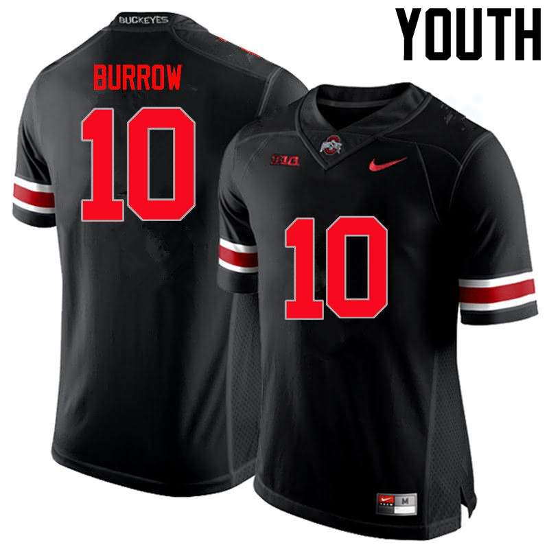 Youth Nike Ohio State Buckeyes Joe Burrow #10 Black College Limited Football Jersey January KJH60Q6Y