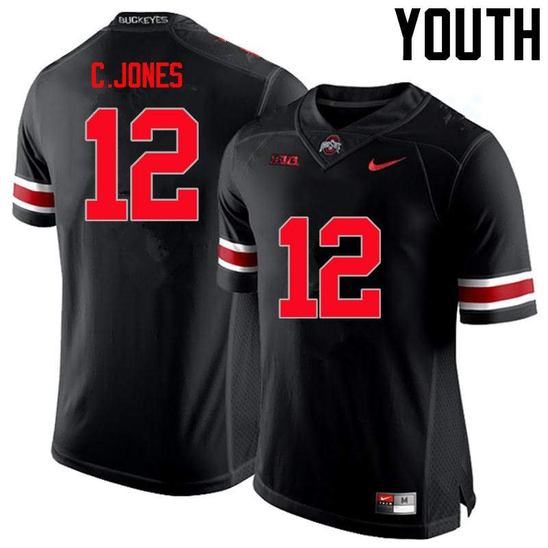 Youth Nike Ohio State Buckeyes Cardale Jones #12 Black College Limited Football Jersey June NKE18Q1C