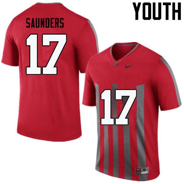 Youth Nike Ohio State Buckeyes C.J. Saunders #17 Throwback College Football Jersey Summer BZC42Q7Y