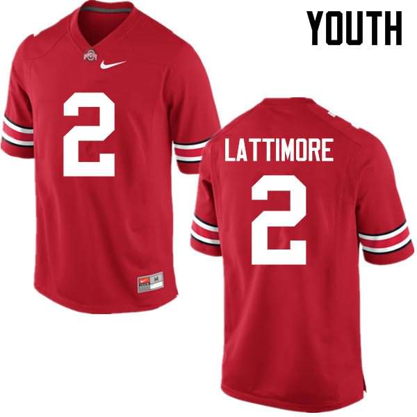Youth Nike Ohio State Buckeyes Marshon Lattimore #2 Red College Football Jersey Damping KEV24Q5B