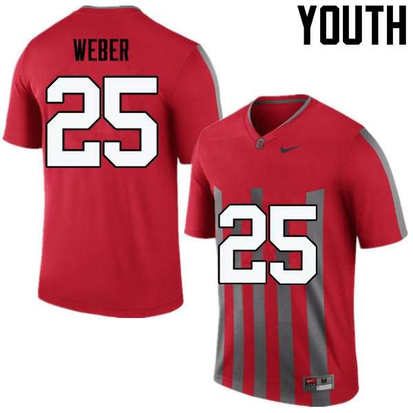 Youth Nike Ohio State Buckeyes Mike Weber #25 Throwback College Football Jersey New Style WGS86Q7Y