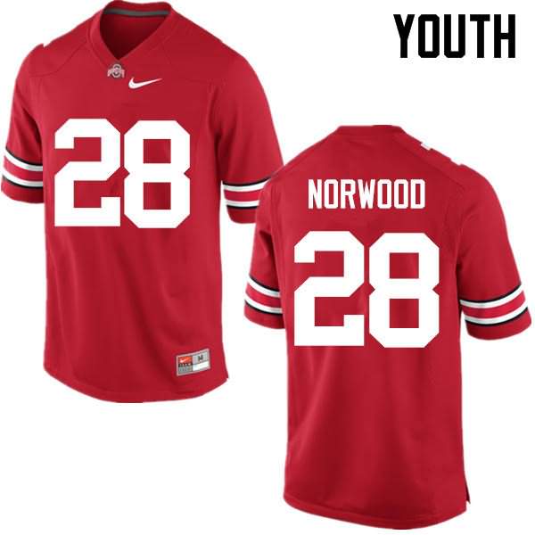 Youth Nike Ohio State Buckeyes Joshua Norwood #28 Red College Football Jersey Summer KPZ47Q7A