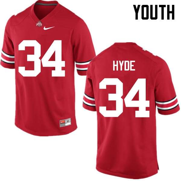 Youth Nike Ohio State Buckeyes Carlos Hyde #34 Red College Football Jersey Real EXE76Q2V