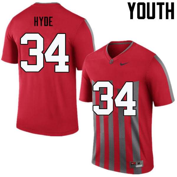 Youth Nike Ohio State Buckeyes Carlos Hyde #34 Throwback College Football Jersey Real YDX86Q8C
