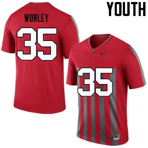 Youth Nike Ohio State Buckeyes Chris Worley #35 Throwback College Football Jersey July IXZ03Q5B
