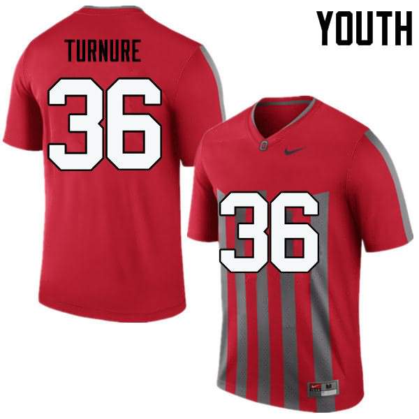 Youth Nike Ohio State Buckeyes Zach Turnure #36 Throwback College Football Jersey New Style JIW41Q6H