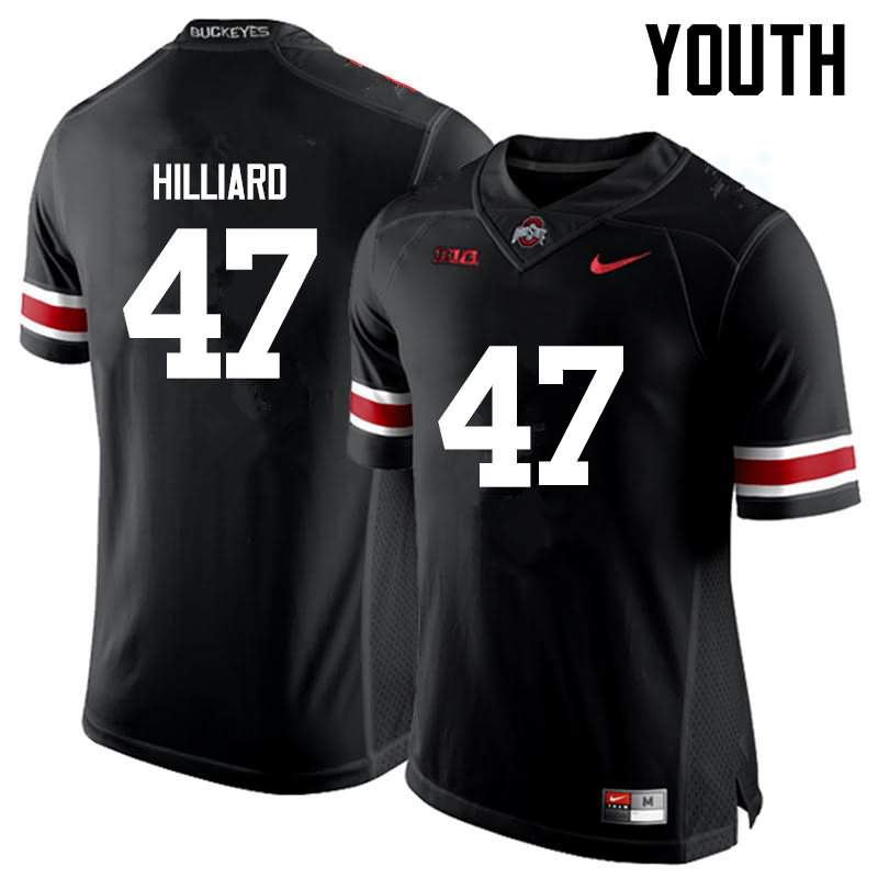 Youth Nike Ohio State Buckeyes Justin Hilliard #47 Black College Football Jersey October AWD28Q0K