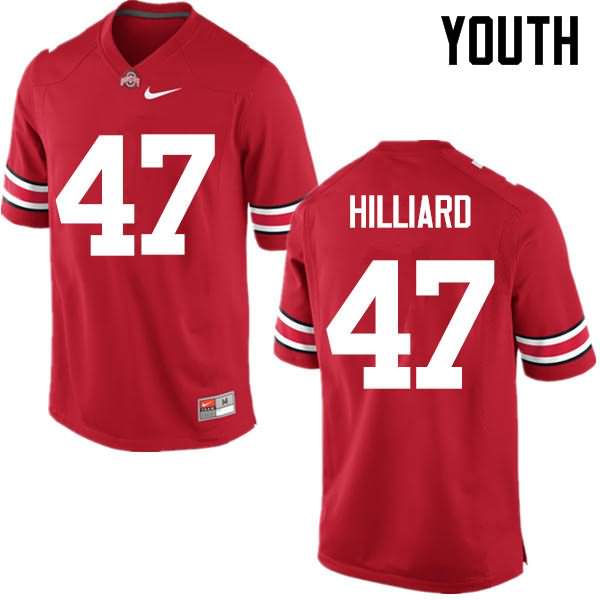 Youth Nike Ohio State Buckeyes Justin Hilliard #47 Red College Football Jersey For Fans BVN58Q5D