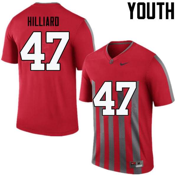 Youth Nike Ohio State Buckeyes Justin Hilliard #47 Throwback College Football Jersey Season WRY26Q8H