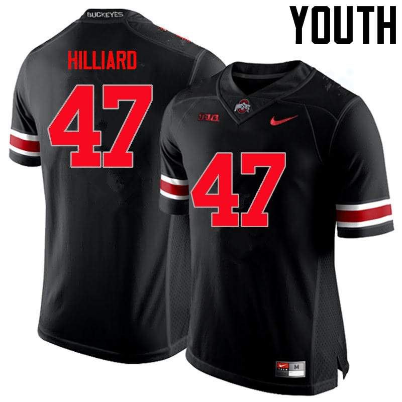 Youth Nike Ohio State Buckeyes Justin Hilliard #47 Black College Limited Football Jersey Trade IPM26Q4A