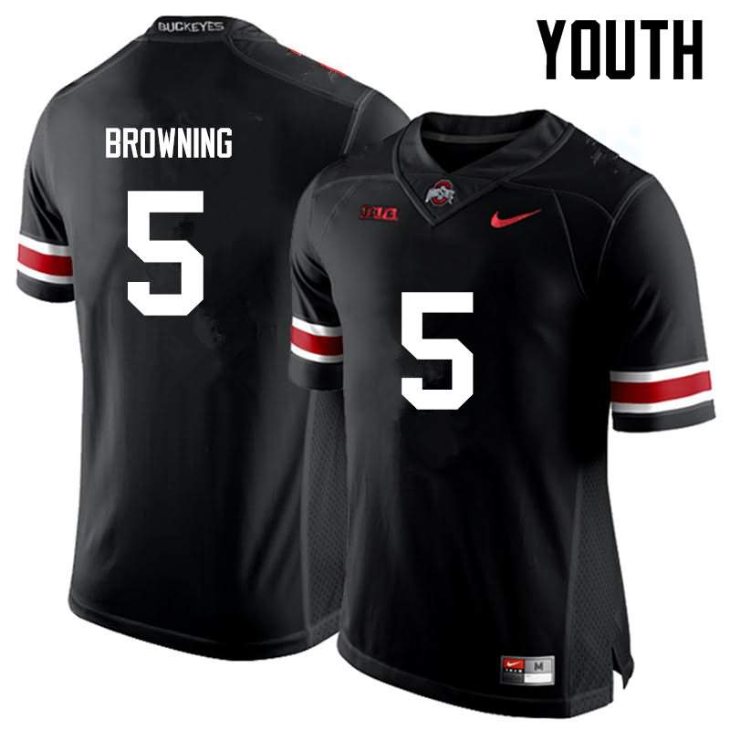 Youth Nike Ohio State Buckeyes Baron Browning #5 Black College Football Jersey Breathable JWF33Q6Z