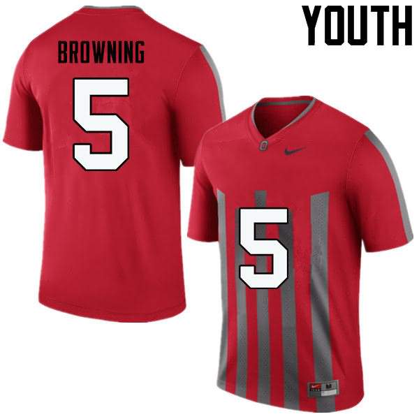 Youth Nike Ohio State Buckeyes Baron Browning #5 Throwback College Football Jersey August WPL48Q5P