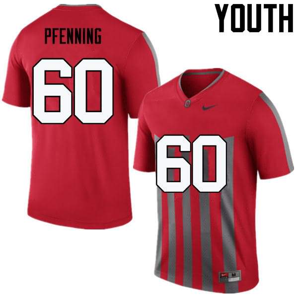 Youth Nike Ohio State Buckeyes Blake Pfenning #60 Throwback College Football Jersey Discount OCB25Q0M
