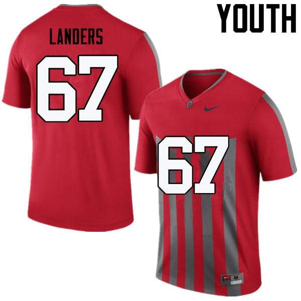 Youth Nike Ohio State Buckeyes Robert Landers #67 Throwback College Football Jersey Classic WBB75Q1H