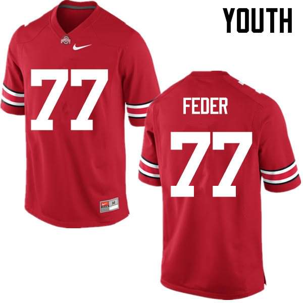 Youth Nike Ohio State Buckeyes Kevin Feder #77 Red College Football Jersey Lightweight TPR31Q0S