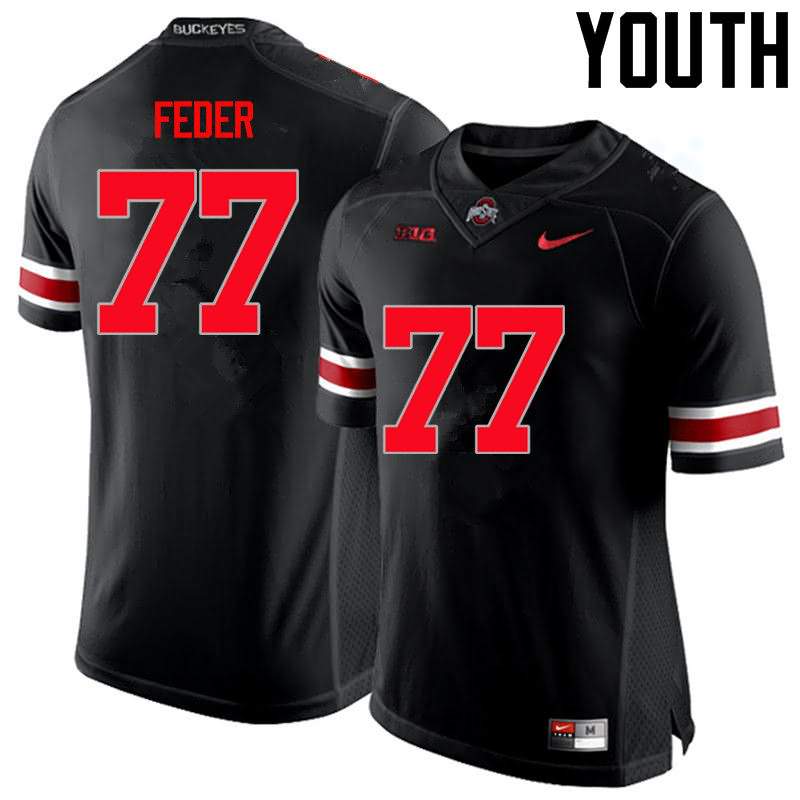 Youth Nike Ohio State Buckeyes Kevin Feder #77 Black College Limited Football Jersey Comfortable PWM41Q7L