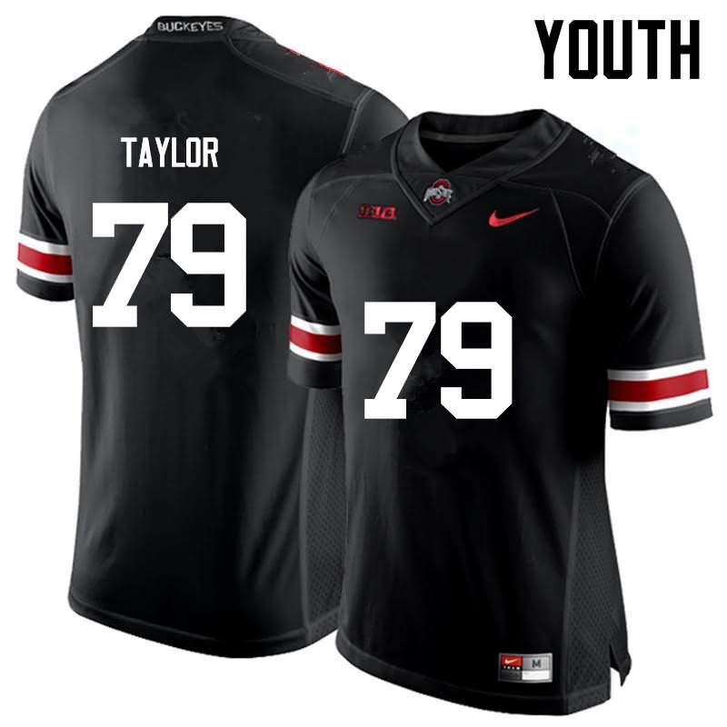 Youth Nike Ohio State Buckeyes Brady Taylor #79 Black College Football Jersey November CDF10Q6D