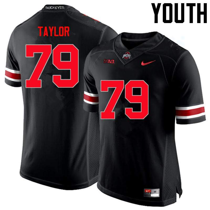 Youth Nike Ohio State Buckeyes Brady Taylor #79 Black College Limited Football Jersey Jogging ZDQ14Q3Z