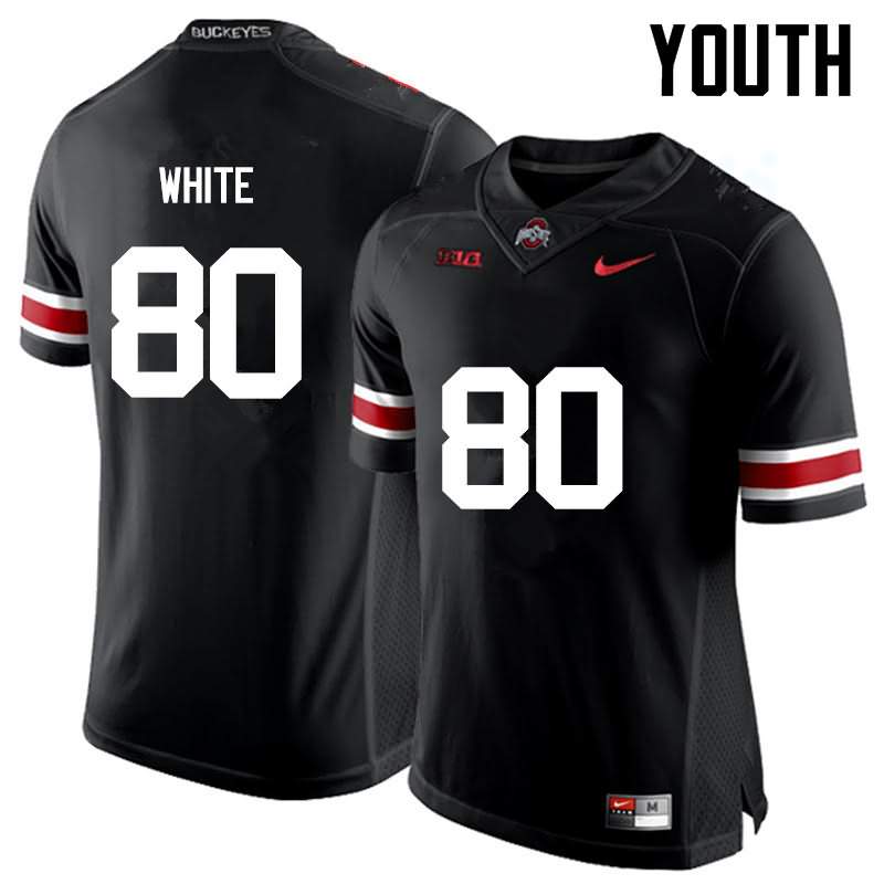 Youth Nike Ohio State Buckeyes Brendon White #80 Black College Football Jersey Stability AFP73Q4L