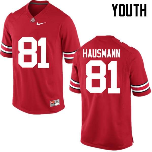 Youth Nike Ohio State Buckeyes Jake Hausmann #81 Red College Football Jersey For Fans GMC87Q6G