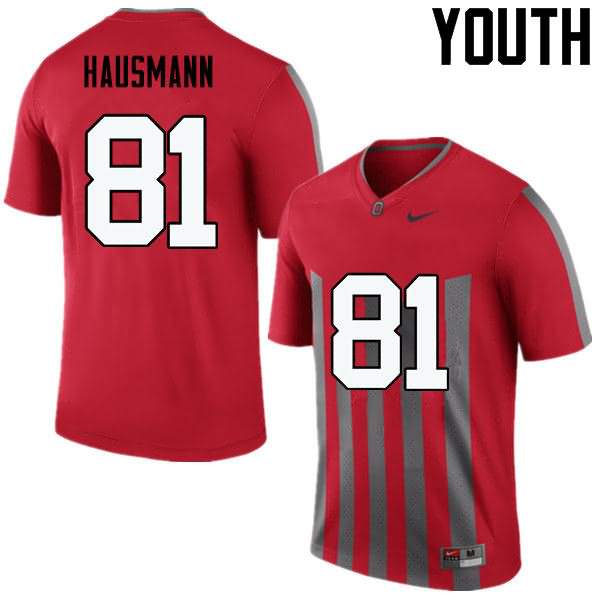 Youth Nike Ohio State Buckeyes Jake Hausmann #81 Throwback College Football Jersey October TVN65Q4U