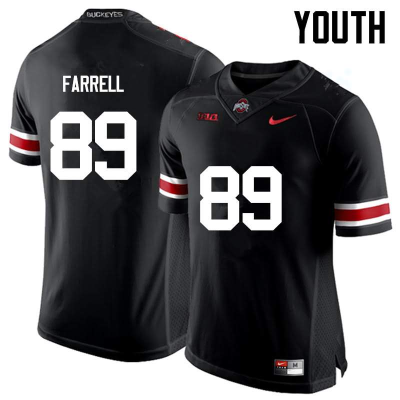 Youth Nike Ohio State Buckeyes Luke Farrell #89 Black College Football Jersey New Style QUO83Q0B