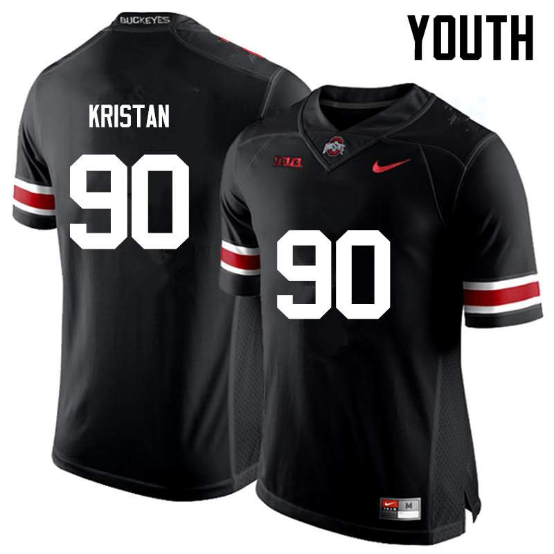 Youth Nike Ohio State Buckeyes Bryan Kristan #90 Black College Football Jersey December AMU74Q3V