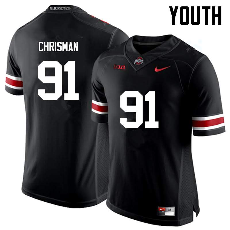 Youth Nike Ohio State Buckeyes Drue Chrisman #91 Black College Football Jersey February ULW10Q8R