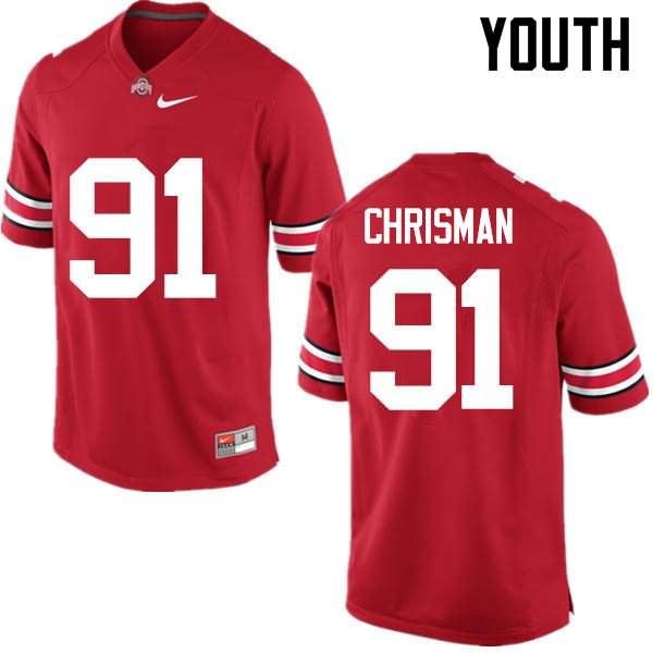 Youth Nike Ohio State Buckeyes Drue Chrisman #91 Red College Football Jersey August VBA65Q5K