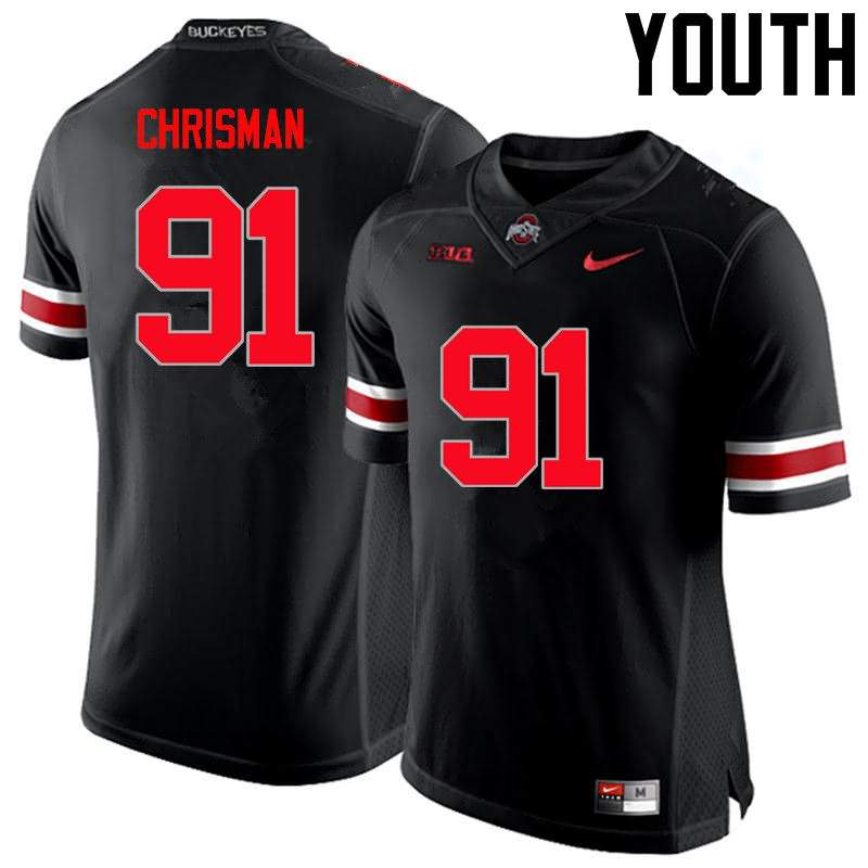 Youth Nike Ohio State Buckeyes Drue Chrisman #91 Black College Limited Football Jersey Check Out PVB18Q5Q