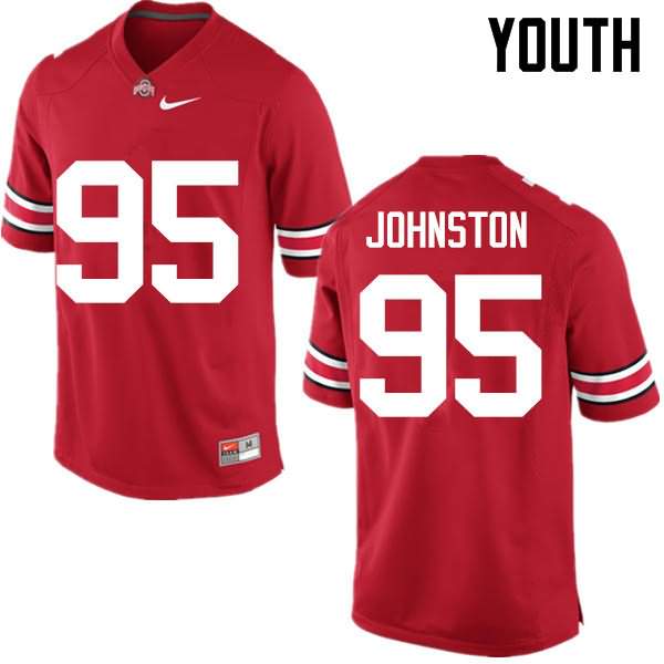 Youth Nike Ohio State Buckeyes Cameron Johnston #95 Red College Football Jersey Ventilation DZB37Q2E